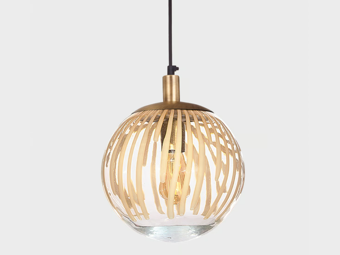 BALL #006 - Handmade blown glass pendant lamp _ Sogni Di Cristallo